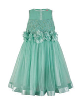 Branyork Sea Green Solid Fit and Flare Dress