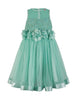 Branyork Sea Green Solid Fit and Flare Dress
