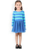 Branyork Blue Striped Fit & Flare Dress