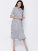 Rosyalps Grey & White Striped Shirt Dress