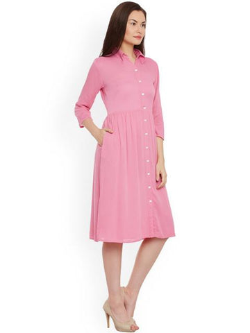 Rosyalps Pink Shirt Dress