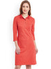 Rosyalps Orange Printed Shirt Dress