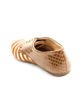 Scamanus Tan Brown & Gold-Toned Striped Casual Shoes
