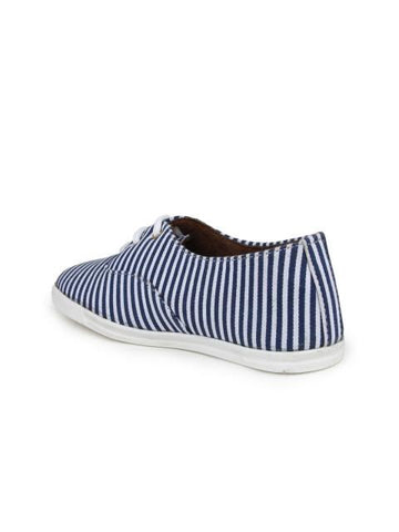 Scamanus White & Blue Striped Casual Shoes